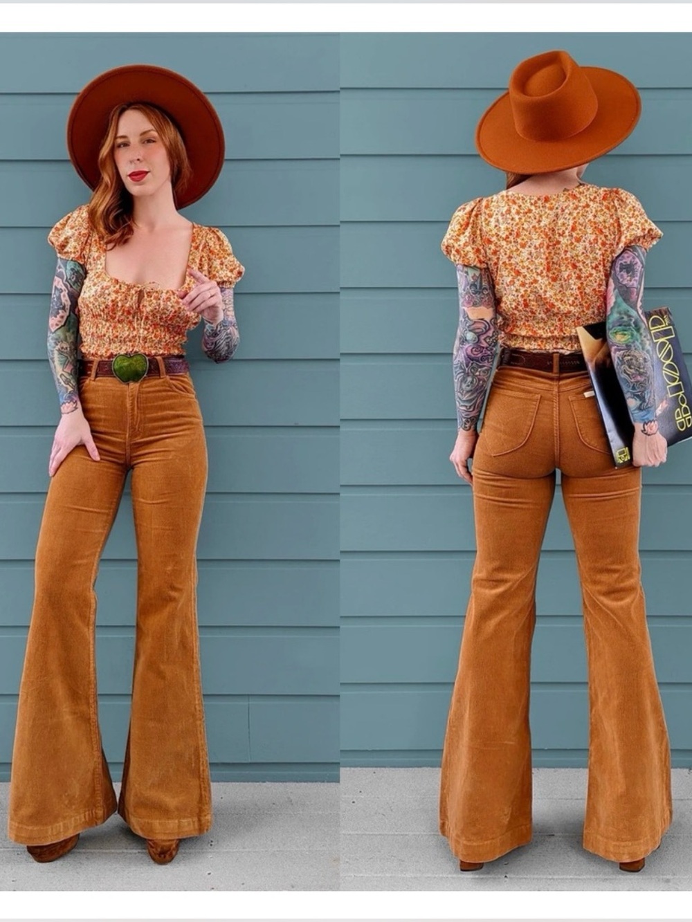 NWT Rolla’s Eastcoast Flare Corduroy Pants 28 High Rise Caramel